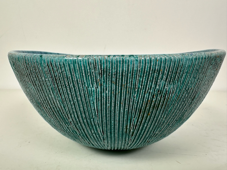 Vintage Mid-Century Modern Bitossi Seta Pattern Italian Ceramic Pottery Bowl 8.5'W X 4'H [Photo 5]