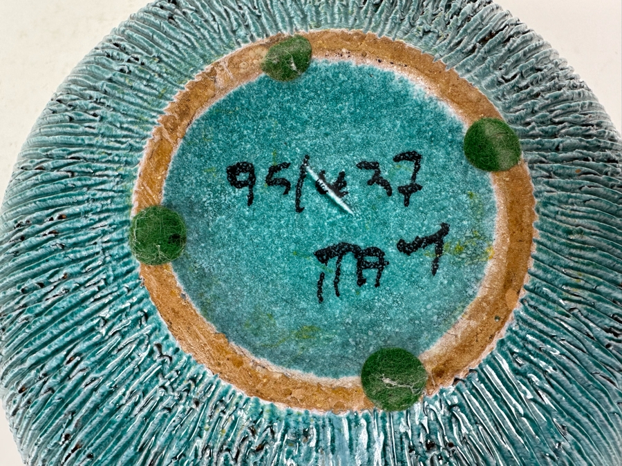 Vintage Mid-Century Modern Bitossi Seta Pattern Italian Ceramic Pottery Bowl 8.5'W X 4'H [Photo 8]