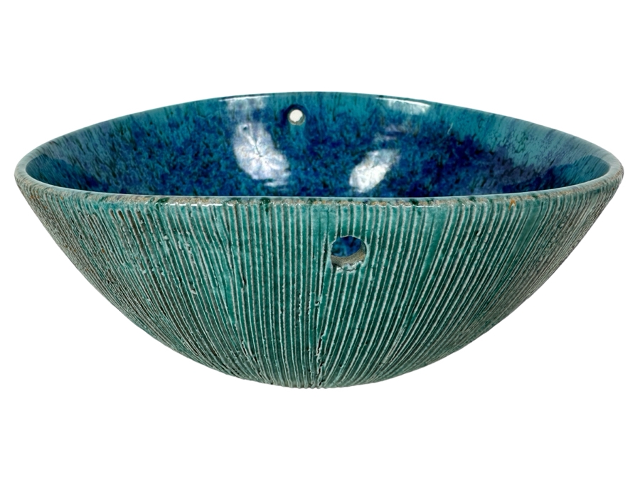 Vintage Mid-Century Modern Bitossi Seta Pattern Italian Ceramic Pottery Bowl 8.5'W X 4'H [Photo 1]