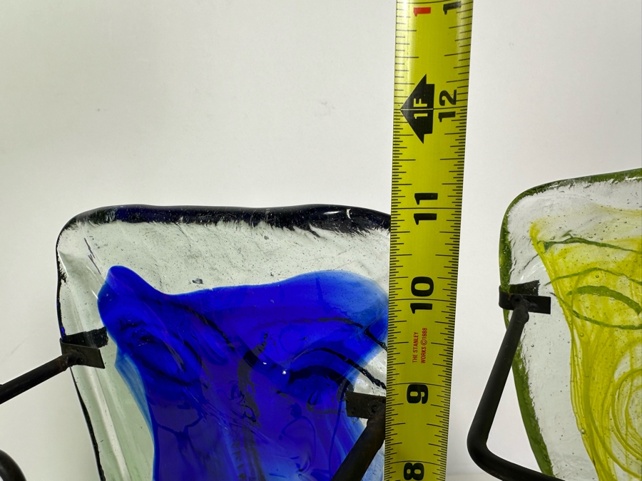 Three Vintage Kosta Boda Art Glass Faces With Stands / Candle Holders 11'H [Photo 7]