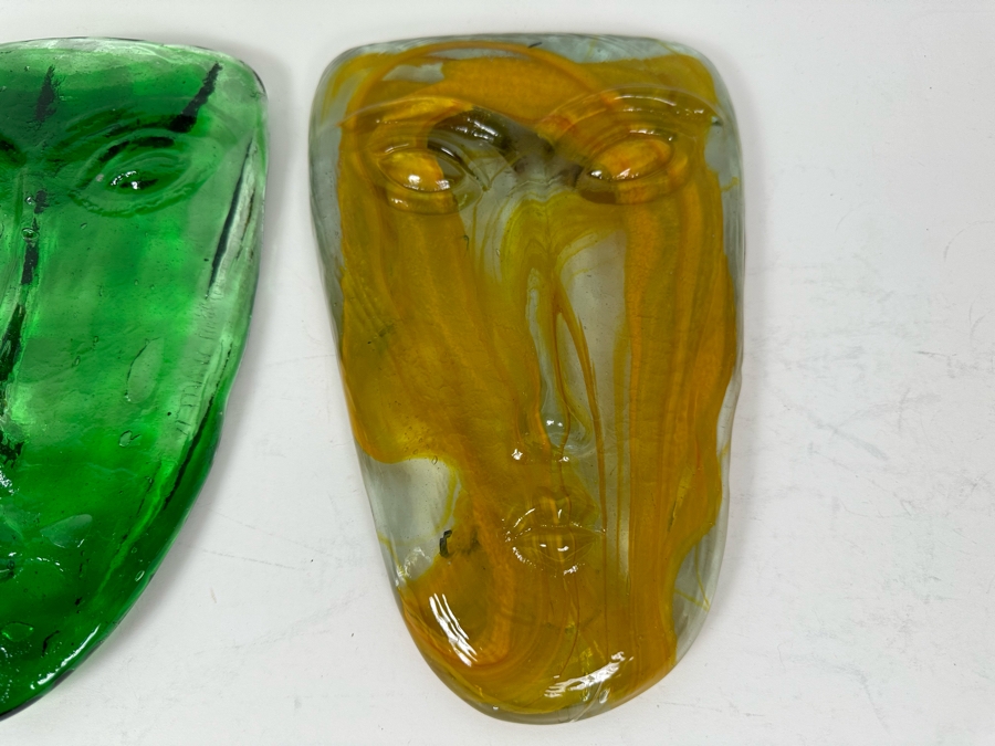 Three Vintage Kosta Boda Art Glass Faces 10.5'H [Photo 4]