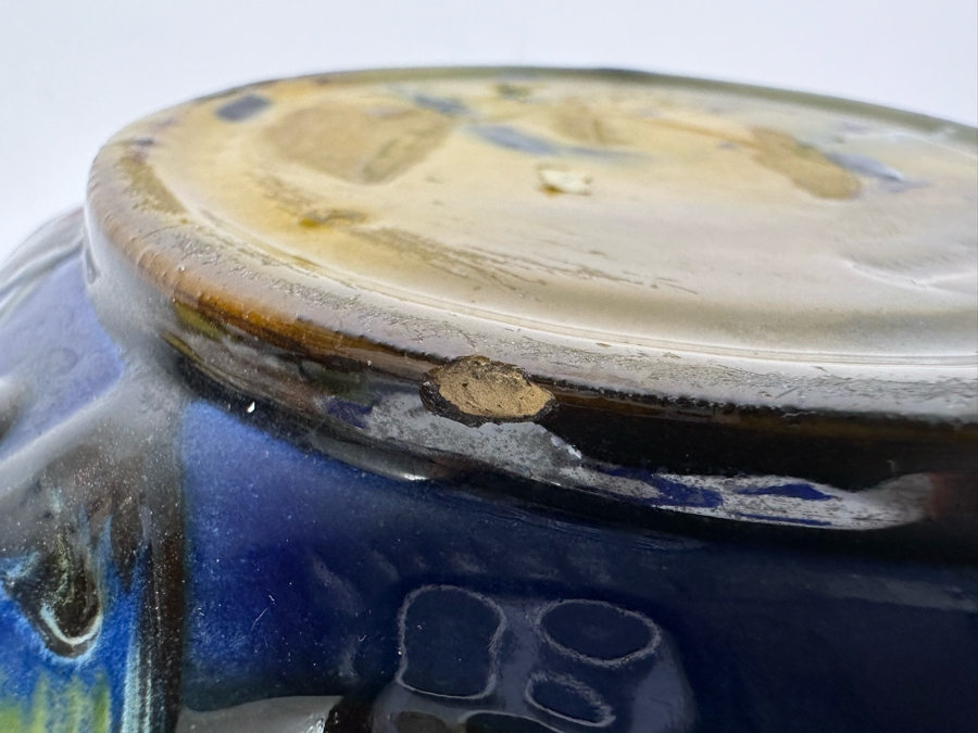 Herman Kahler HAK Danmark High Gloss Mid-Century Modern Pottery Bowl Denmark 10.5'W X 5.5'H [Photo 8]