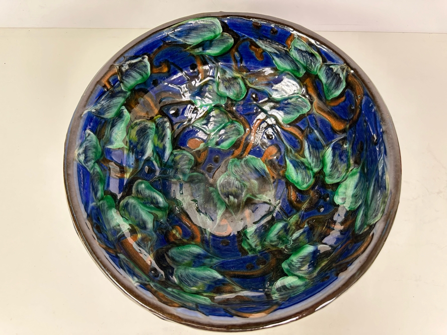 Herman Kahler HAK Danmark High Gloss Mid-Century Modern Pottery Bowl Denmark 10.5'W X 5.5'H [Photo 5]