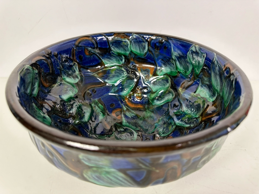 Herman Kahler HAK Danmark High Gloss Mid-Century Modern Pottery Bowl Denmark 10.5'W X 5.5'H [Photo 2]