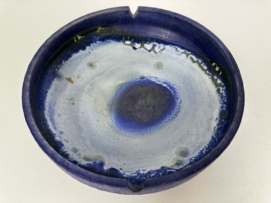 Vintage MCM Italian Signed Fantoni Raymor Pottery Ceramic Ashtray 9'W X 2.5'H [Photo 4]