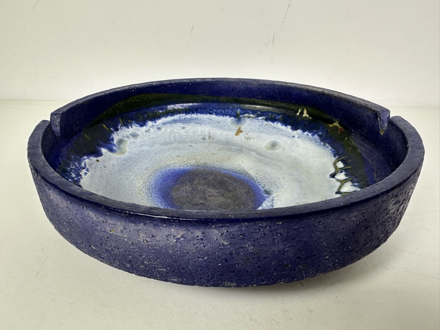 Vintage MCM Italian Signed Fantoni Raymor Pottery Ceramic Ashtray 9'W X 2.5'H [Photo 2]