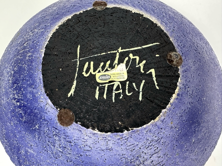 Vintage MCM Italian Signed Fantoni Raymor Pottery Ceramic Ashtray 9'W X 2.5'H [Photo 7]