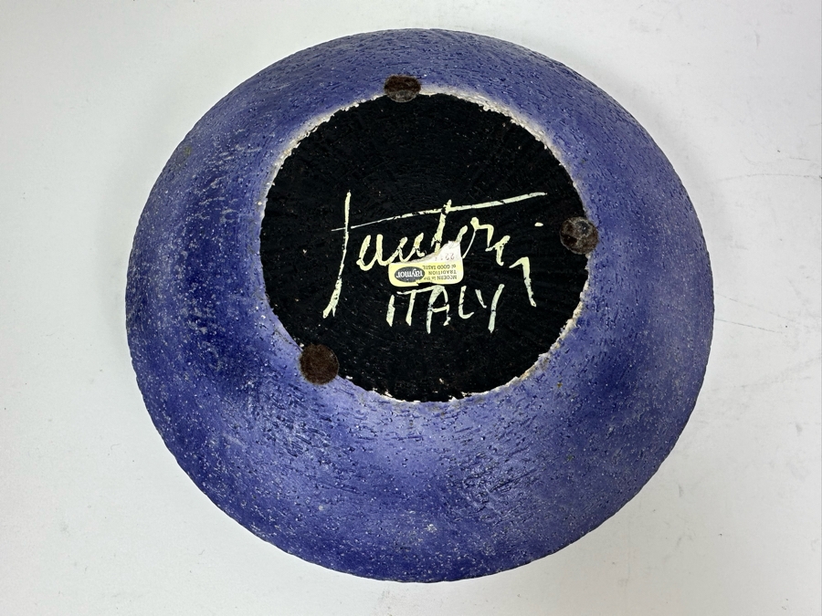 Vintage MCM Italian Signed Fantoni Raymor Pottery Ceramic Ashtray 9'W X 2.5'H [Photo 6]