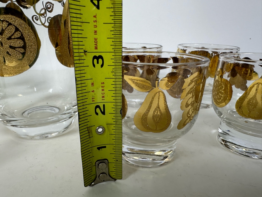 Vintage Mid-Century Modern Culver Glassware Set With Pitcher 6.25'H And Eight Glasses 2.75'H [Photo 7]