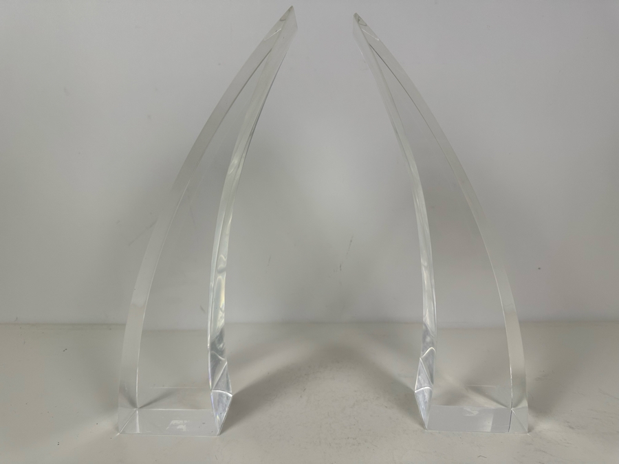 Pair Of Vintage Lucite Tusk Sculptures 13'H [Photo 3]