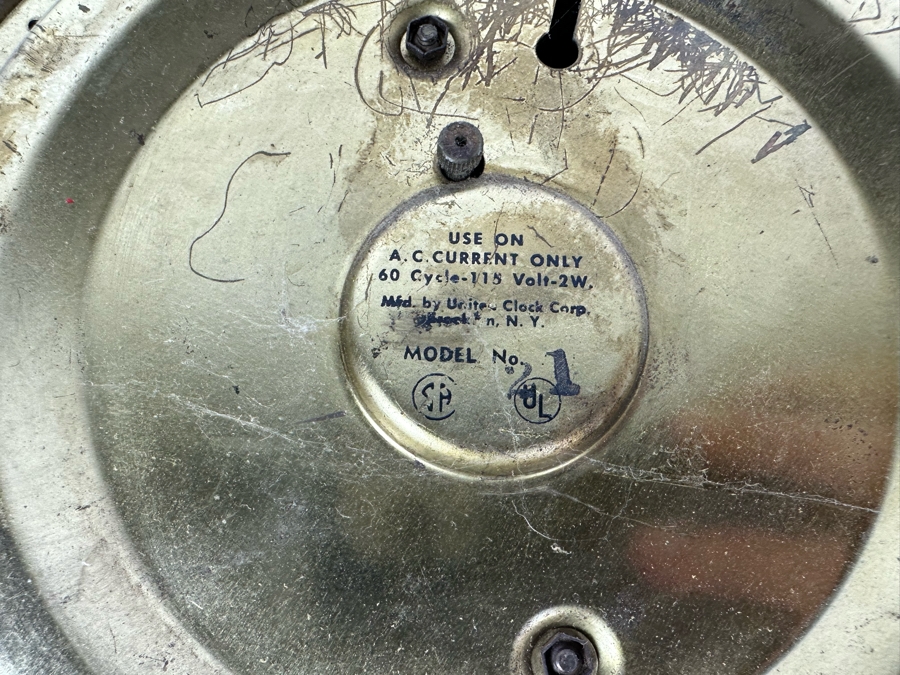 Vintage Mid-Century Modern Sunburst Wall Clock By United Clock Corp. 24'H [Photo 7]