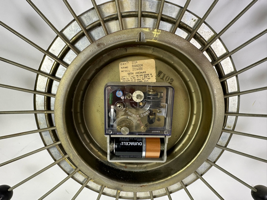 Vintage Mid-Century Modern Sunburst Wall Clock By Seth Thomas 'Random' Model 2724-000 Needs Need Movement 22'H [Photo 7]
