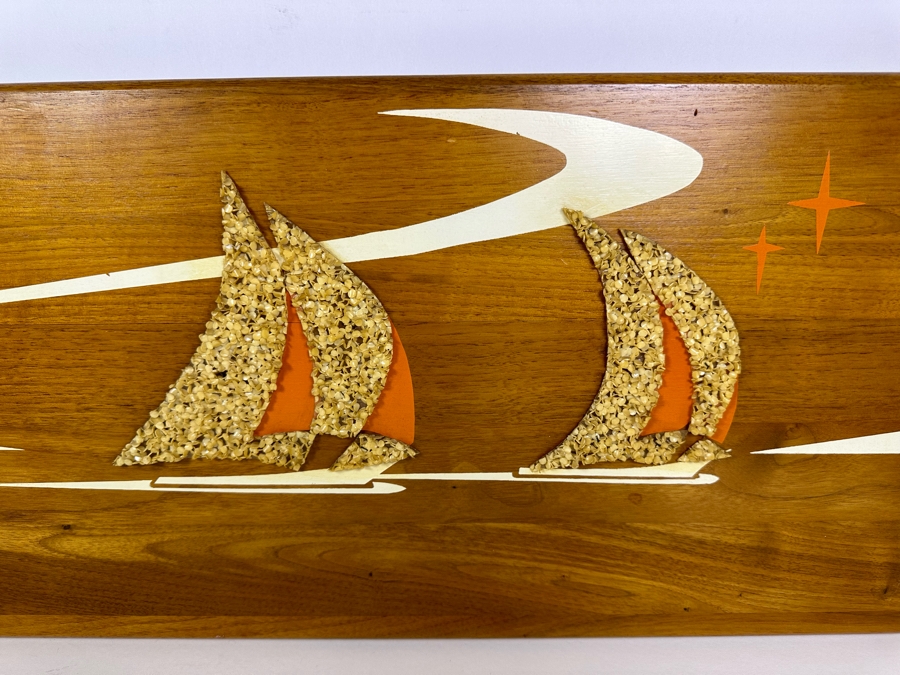 Vintage Mid-Century Modern Belart Co Sailboat Clock 36'W X 12'H [Photo 3]