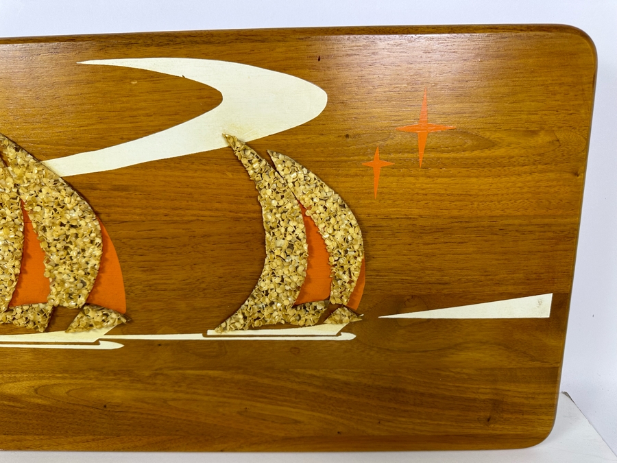 Vintage Mid-Century Modern Belart Co Sailboat Clock 36'W X 12'H [Photo 2]