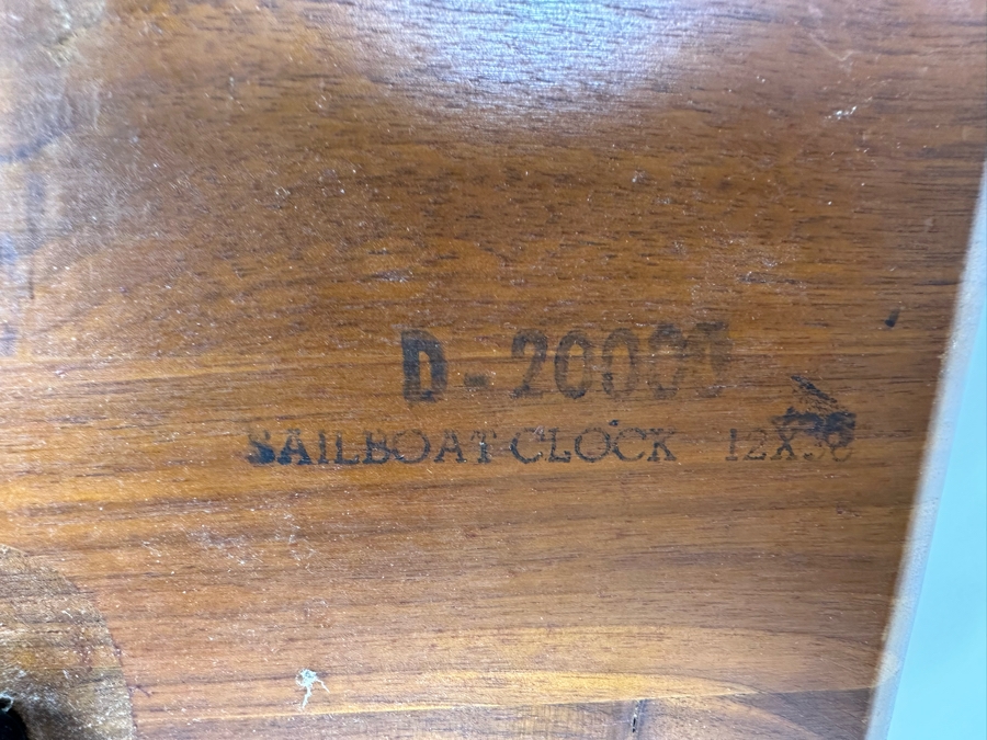 Vintage Mid-Century Modern Belart Co Sailboat Clock 36'W X 12'H [Photo 7]