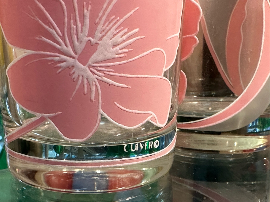 (5) Vintage Culver Pink Hibiscus Glasses 6'H [Photo 5]