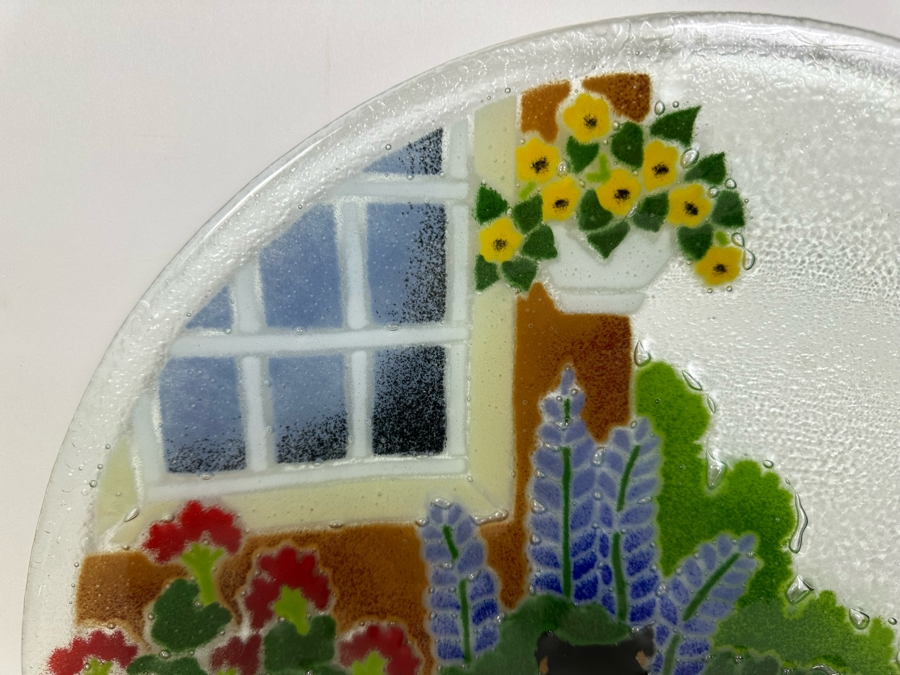 Peggy Karr Large Artist Signed Cat Art Glass Piece 16'W [Photo 6]