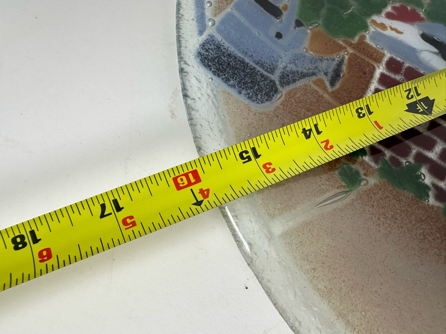 Peggy Karr Large Artist Signed Cat Art Glass Piece 16'W [Photo 9]