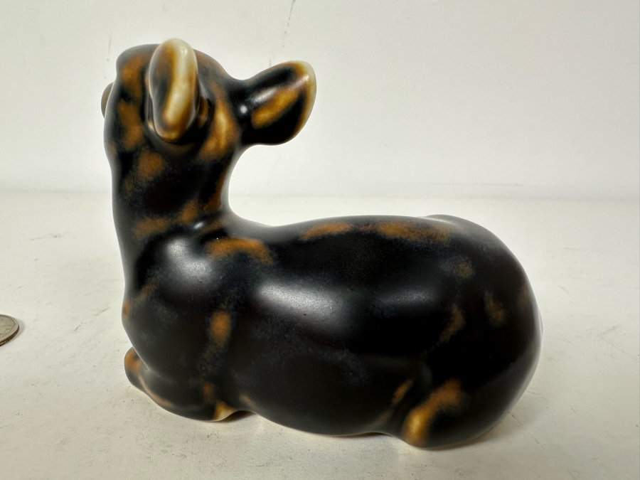 Royal Copenhagen Lying Fawn Stoneware Figurine 4'W X 3'H [Photo 4]