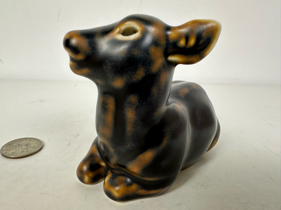 Royal Copenhagen Lying Fawn Stoneware Figurine 4'W X 3'H [Photo 3]