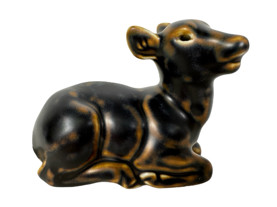 Royal Copenhagen Lying Fawn Stoneware Figurine 4'W X 3'H
