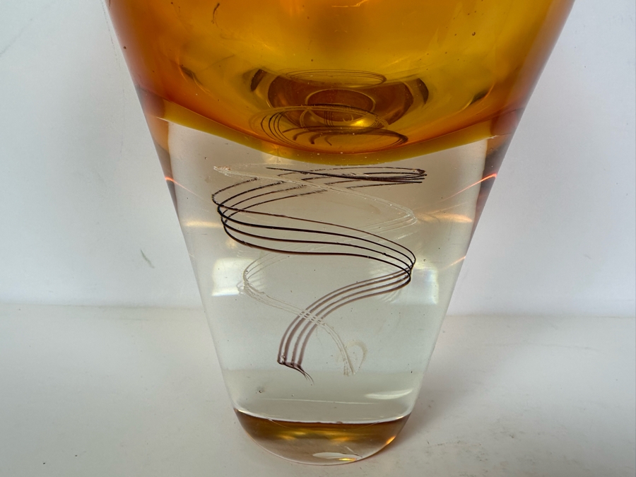 Vintage 1970s Kosta Boda Klas-Goran Tinback Swedish Art Glass Heavy 12'H [Photo 2]