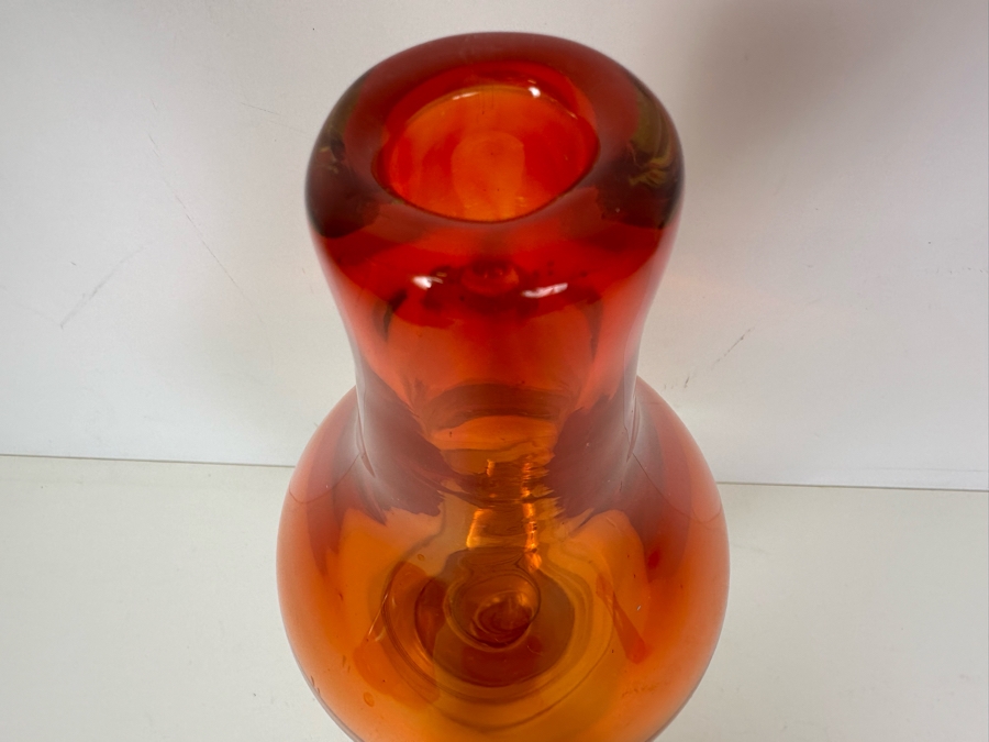 Vintage 1970s Kosta Boda Klas-Goran Tinback Swedish Art Glass Heavy 12'H [Photo 3]