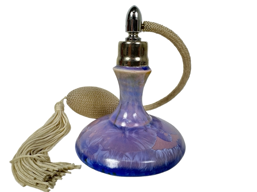 Artist Signed Art Pottery Perfume Bottle 4'H [Photo 1]
