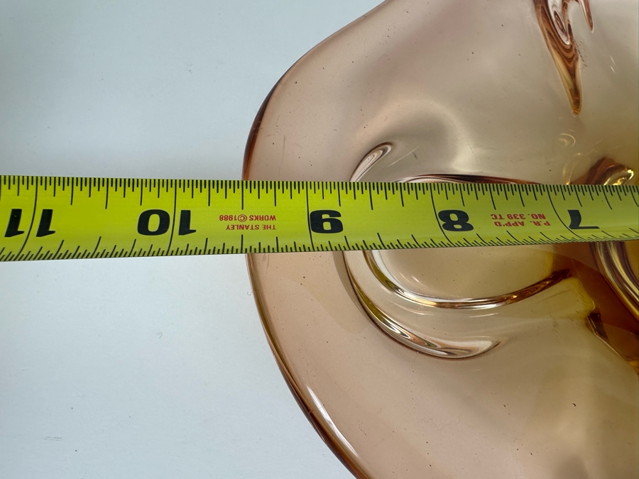 Vintage Italian Murano Glass Dish 9.5'W And Amber Glass Vase Carafe 10'H [Photo 11]