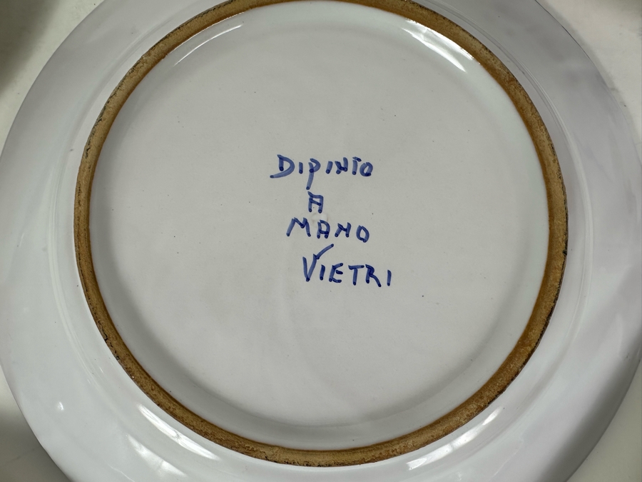 Set Of Five Hand Painted Italian Fish Plates Vietri 10.25'R [Photo 4]