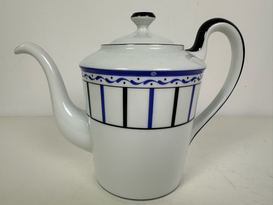 Christian Dior Fine China Rayure 55 Pattern Teapot 8'H [Photo 2]