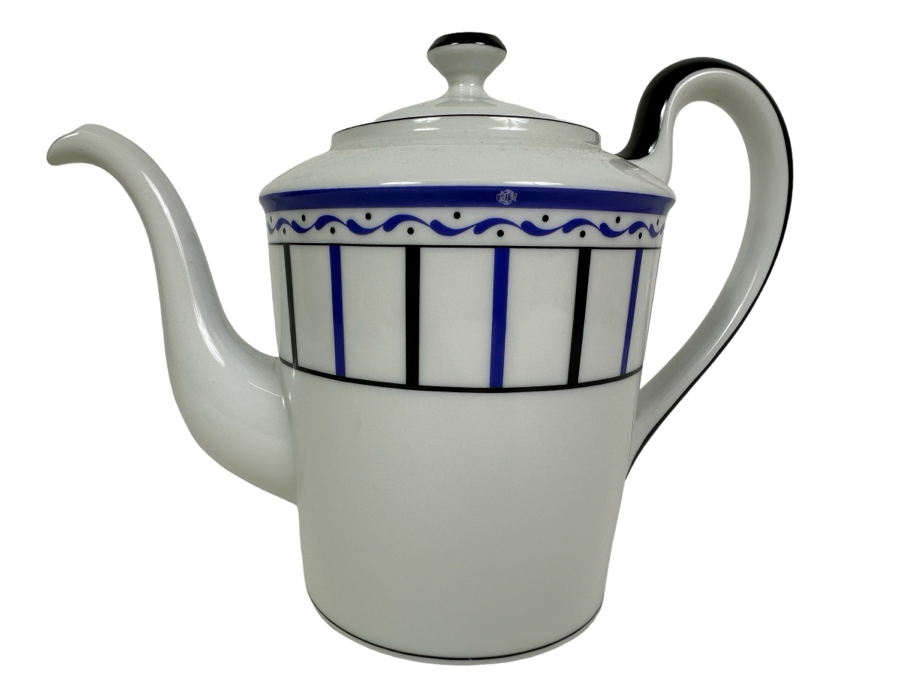 Christian Dior Fine China Rayure 55 Pattern Teapot 8'H
