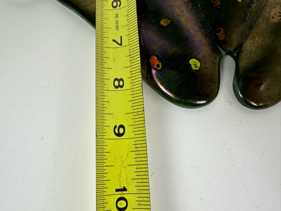 Art Glass Frog Wall Art 8.5'L & Hand Carved Wooden Frog 3.5'H [Photo 11]