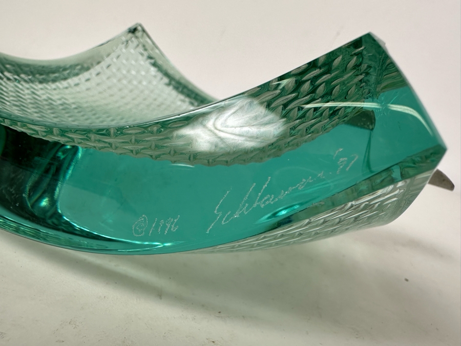 Vintage Artist Signed Stephen Schlanser Art Glass Ashtray 7'W [Photo 7]