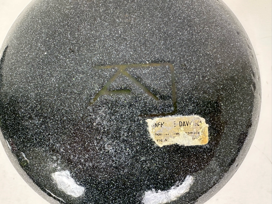 Collection Of Six Handmade Enamel Copper Plates Dishes Of Various Makes Including Annemarie Davidson And Bovano 4' - 5.75' [Photo 10]