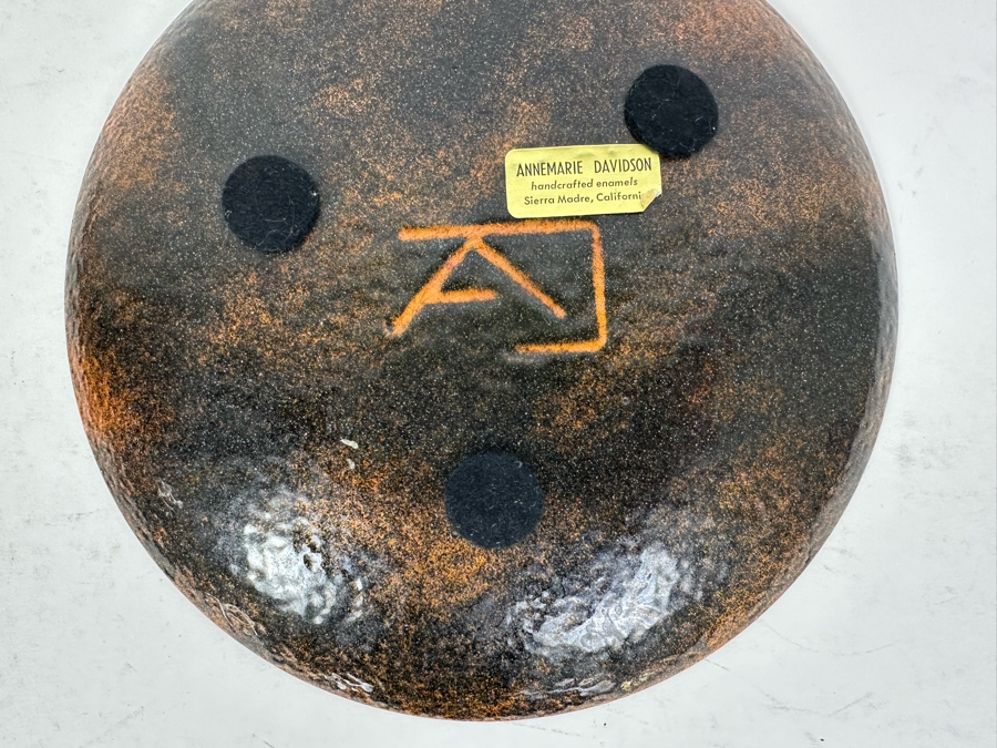 (4) Handmade Enamel Copper Plates Dishes Of Various Makes Including Annemarie Davidson 8'R [Photo 10]