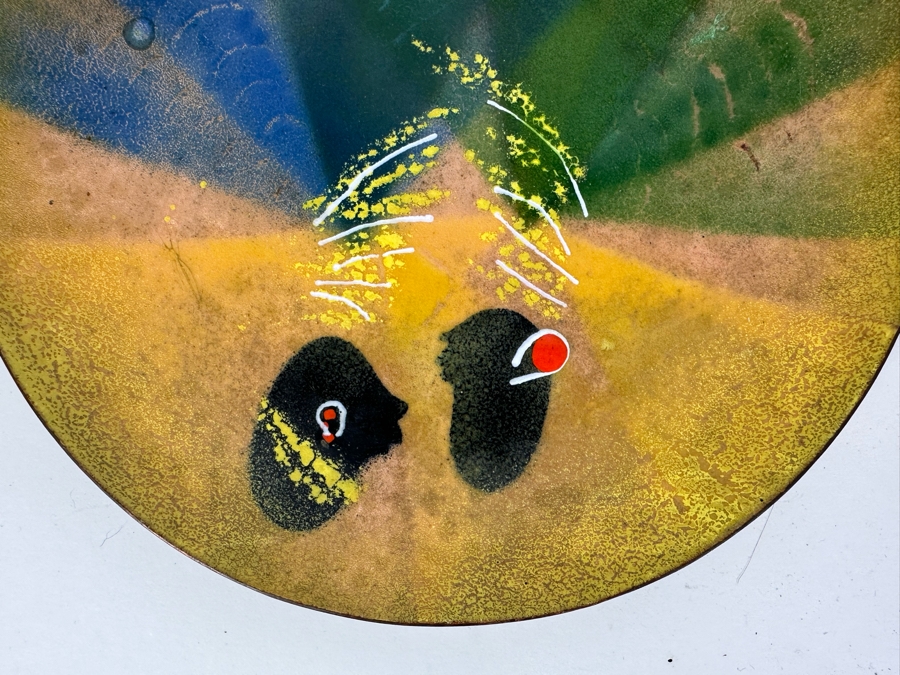 (4) Handmade Enamel Copper Plates Dishes Of Various Makes Including Annemarie Davidson 7.75'R [Photo 5]