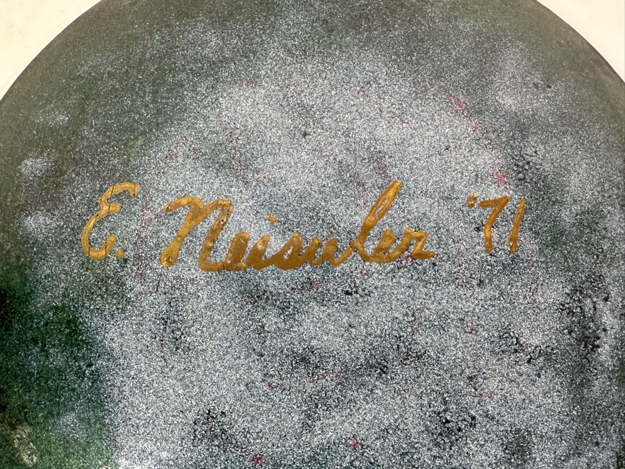 (4) Handmade Enamel Copper Plates Dishes Of Various Makes Including Annemarie Davidson 7.75'R [Photo 9]