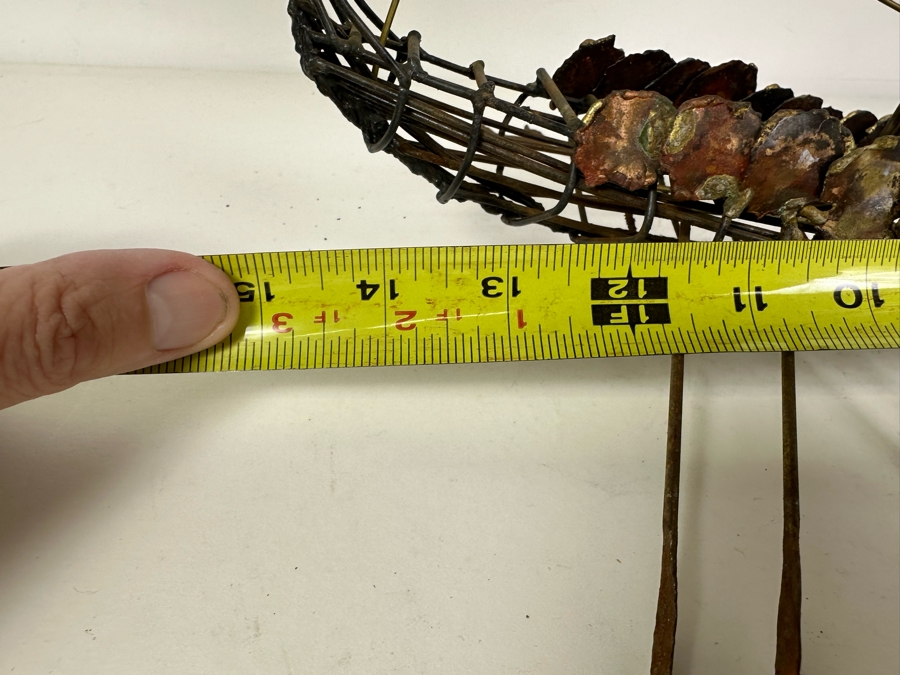 Vintage Mid-Century Modern Metal Viking Sailing Ship Sculpture 15'W X 10'D X 16'H [Photo 6]