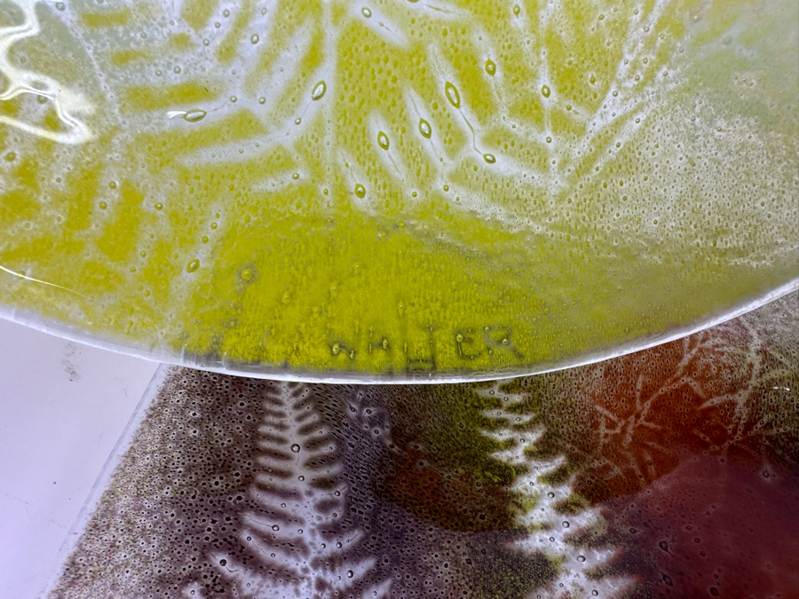 (3) Studio Art Glass Plates With Ferns By Edwin D. Walter 10.75'W [Photo 7]
