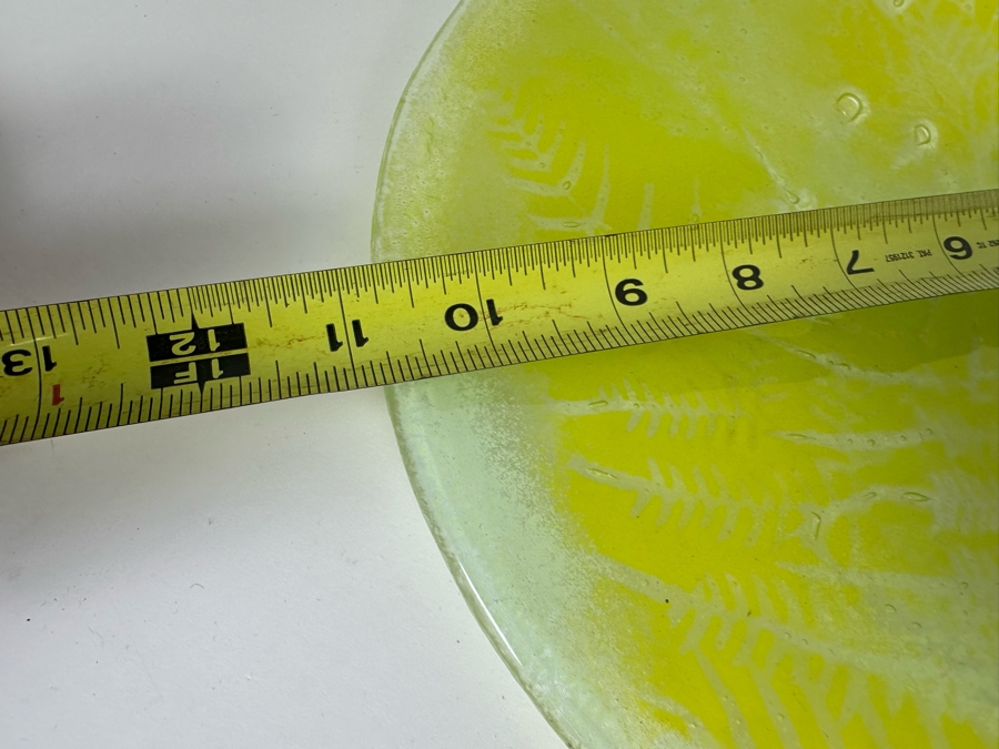(3) Studio Art Glass Plates With Ferns By Edwin D. Walter 10.75'W [Photo 8]