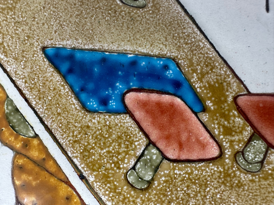 Vintage Enamel Artwork On Board 6.5'W X 9.5'H [Photo 4]