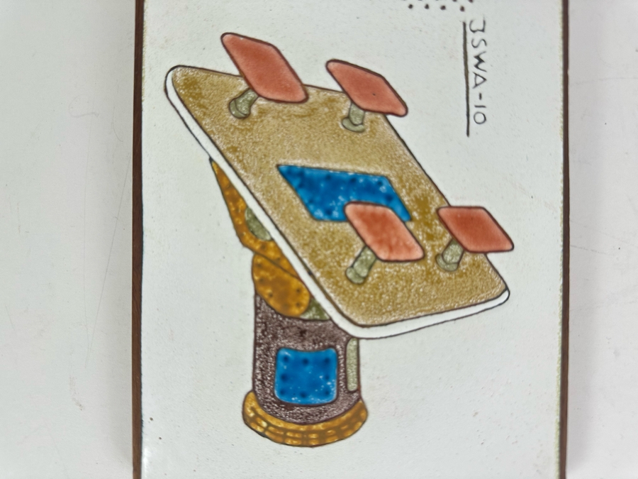 Vintage Enamel Artwork On Board 6.5'W X 9.5'H [Photo 2]