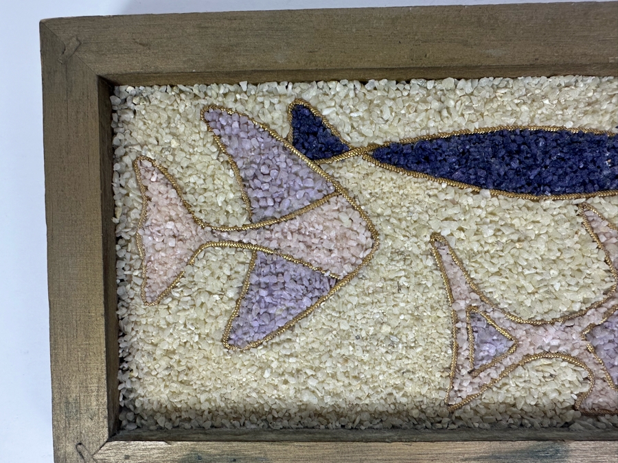 Vintage Gravel Artwork With Abstract Fish 11.5'W X 7'H [Photo 2]