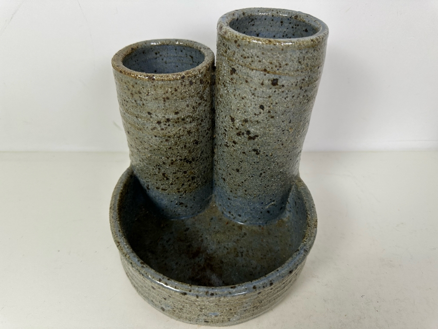 Signed Studio Pottery Vase 5.5'W X 6'H [Photo 2]