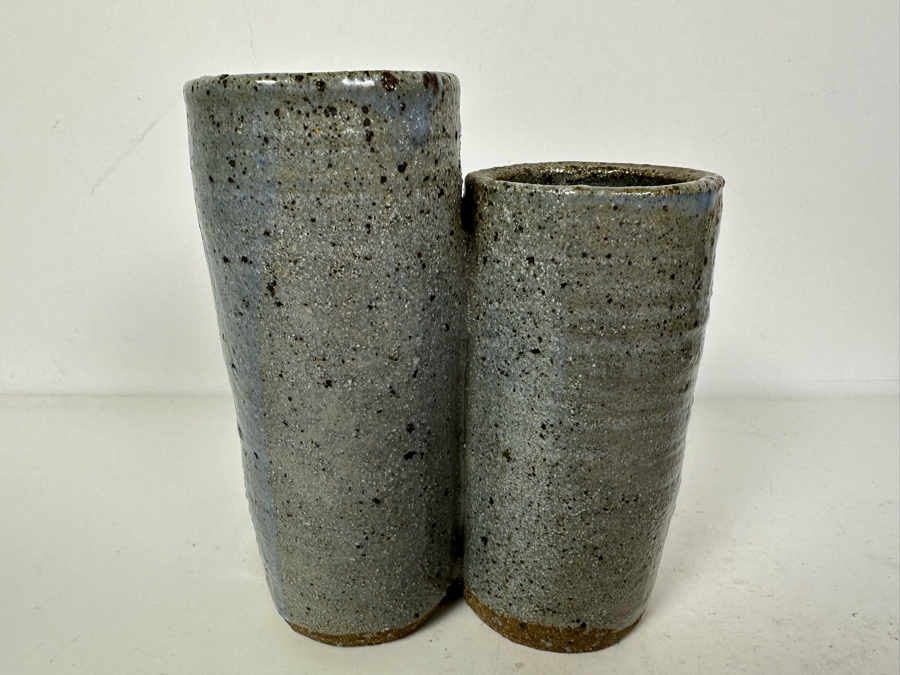 Signed Studio Pottery Vase 5.5'W X 6'H [Photo 4]