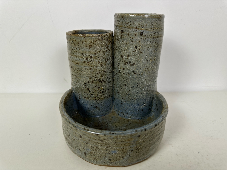 Signed Studio Pottery Vase 5.5'W X 6'H [Photo 3]