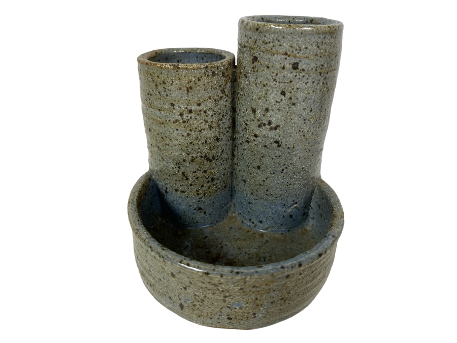 Signed Studio Pottery Vase 5.5'W X 6'H [Photo 1]