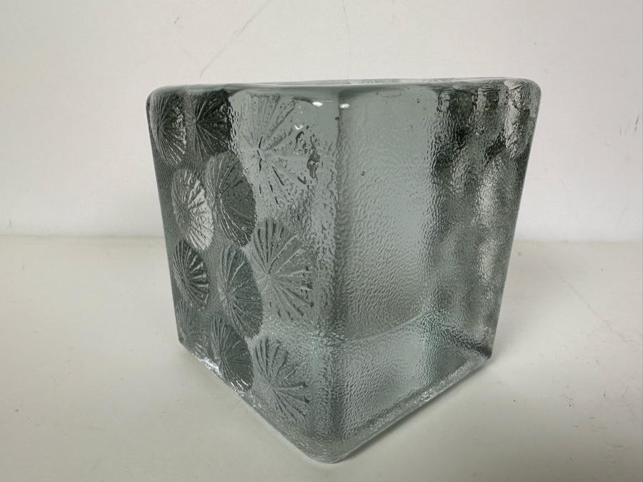 Vintage MCM Blenko Ice Cube Glass Bookend Designed By Joel Myers 4'H [Photo 3]