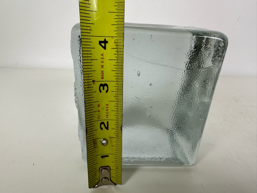 Vintage MCM Blenko Ice Cube Glass Bookend Designed By Joel Myers 4'H [Photo 8]